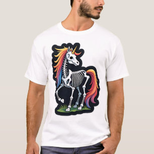 T-shirt Amusant Cos de licorne de squelette pour amoureux 