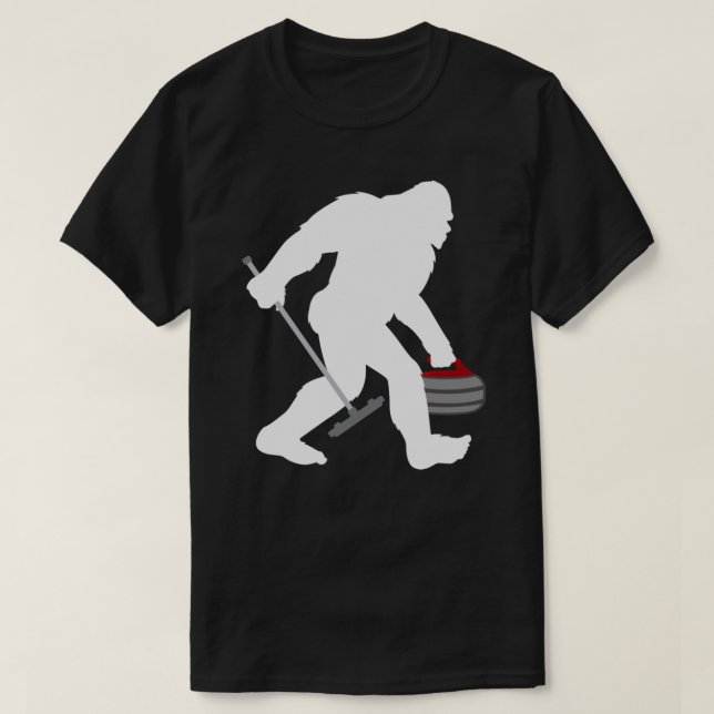 T-shirt Amusant Curling Bigfoot Cadeau Sasquatch Curling L (Design devant)
