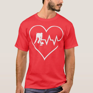 T-shirt Amusant Curling Hockey Heartbeat Curltroopers