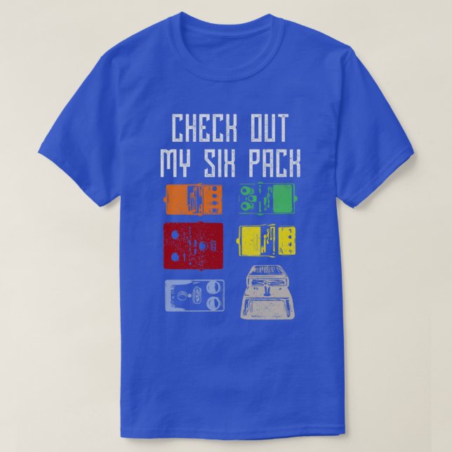 T-shirt Amusant Découvrez Mon Pack Pédales Guitare Six Pac (Design devant)