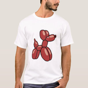 T-shirt Amusant, dessin de chien de ballon rouge