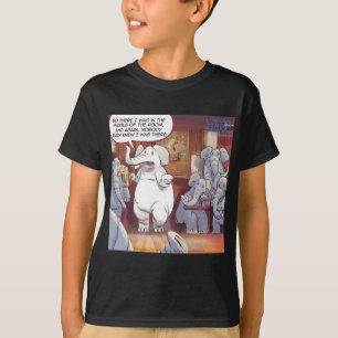 T-shirt Amusant Éléphant Blanc Dans La Chambre