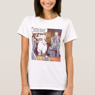 T-shirt Amusant Éléphant Blanc Dans La Chambre
