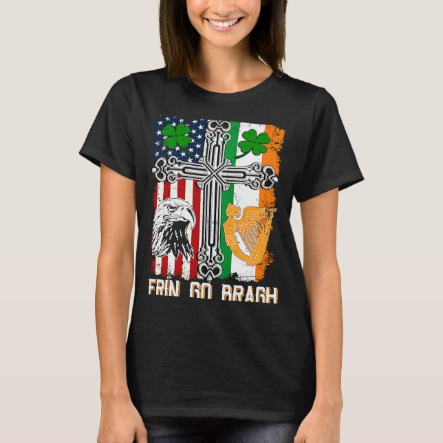 T-shirt Amusant Erin Go Bragh Journee St Patrick Irlandais (Devant)