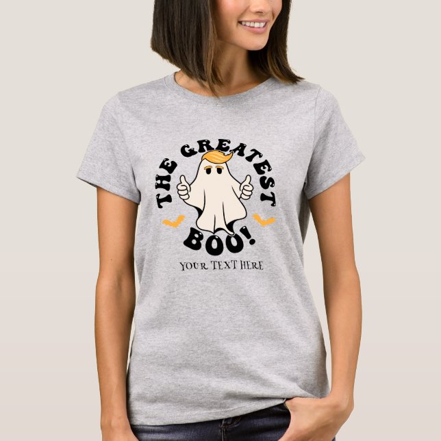 T-shirt Amusant Fantôme de cheveux orange Halloween T-shir (Devant)