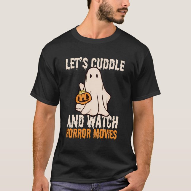 T-shirt Amusant Fantôme D'Halloween Fouettons Et Regardons (Devant)