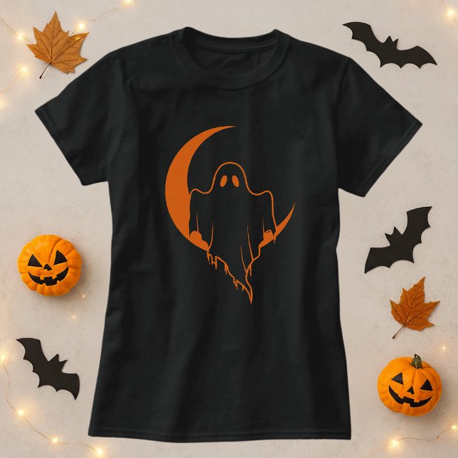 T-shirt Amusant Fantôme Lune Halloween (Créateur téléchargé)