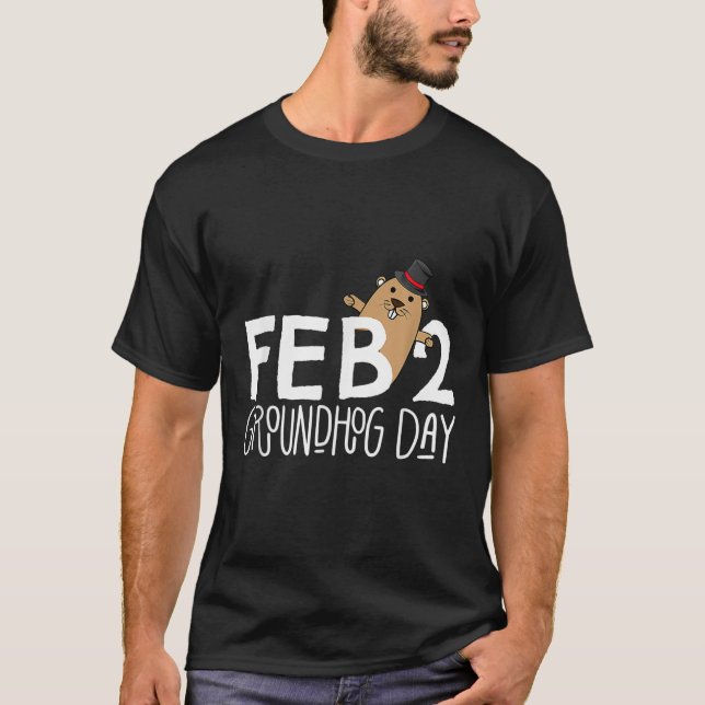T-shirt Amusant Février 2 Jour de la marmotte Phil mignonn (Devant)