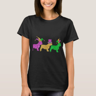 T-shirt Amusant Français Chien Chien Mardi Gras Costume de