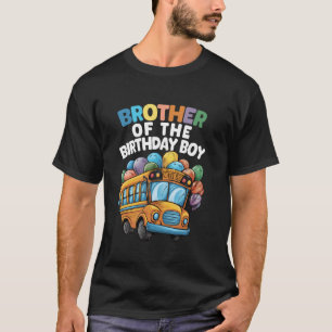 T-shirt Amusant Frère De L'École De Boy Anniversaire Bus N