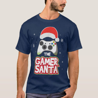 T-shirt Amusant Gamer Père Noël Christmas Kids Vidéo Famil
