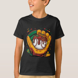 T-shirt Amusant Gant De Baseball Cinco De Mayo Lets Fiesta