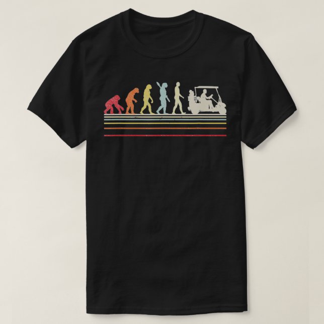 T-shirt Amusant Golf Retro Style Evolution De L'Homme (Design devant)