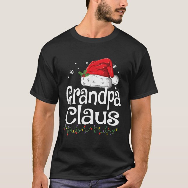 T-shirt Amusant Grand-Père Claus Pajamas Père Noël Don Pou (Devant)