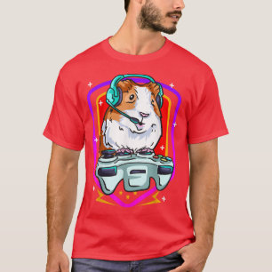 T-shirt Amusant Guinée Pig Jeu Gamer Hamster Furry Pomme d