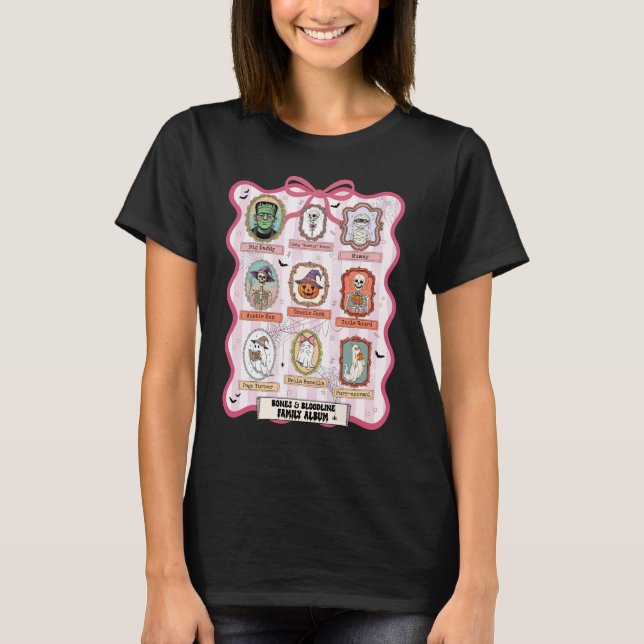 T-shirt Amusant Halloween Famille Album Gothique Fantôme m (Devant)