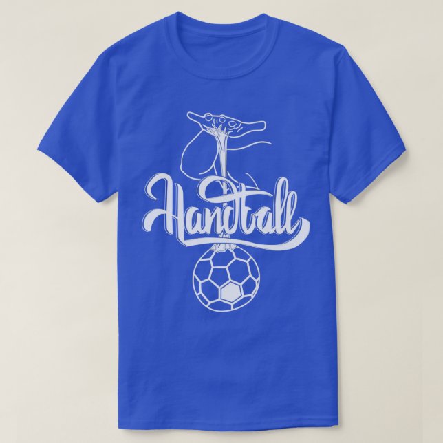 T-shirt Amusant Handballer tenant une balle avec un peu à  (Design devant)