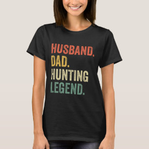T-shirt Amusant Hunter Husbyet Papa Chasse Légende Vintage