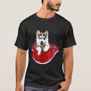 T-shirt Amusant Husky Pack taille chien poche Lover cadeau