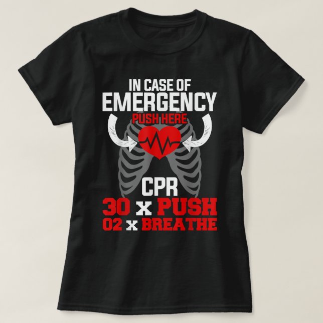T-shirt Amusant instructeur de RCR Premiers soins pour les (Design devant)