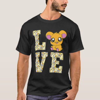 T-shirt Amusant J'Aime Hamsters Présente Mignonne Hamster 