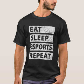T-shirt Amusant Jeux Esports Joueur Manger Sleep Esports