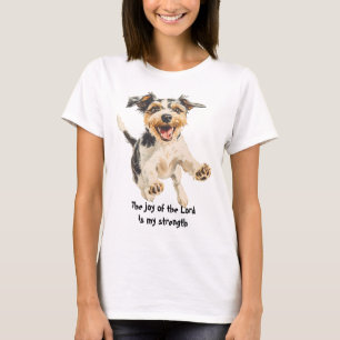T-shirt Amusant joyeux et joyeux Terrier Dog Scripture