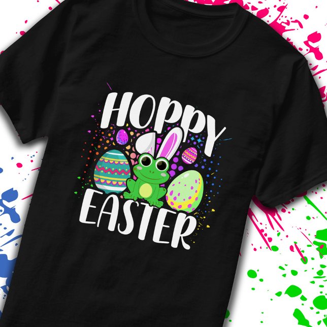 T-shirt Amusant Joyeux Oeufs de Pâques Hoppy Cute Grenouil (Créateur téléchargé)