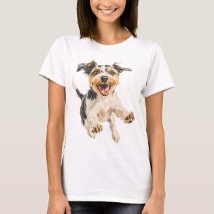 T-shirt Amusant Joyeux Petit Chien Terrier