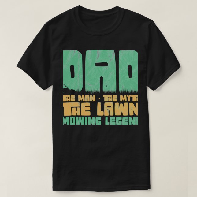 T-shirt Amusant Lawn Mowing Papa Père Caretaker Gardener G (Design devant)