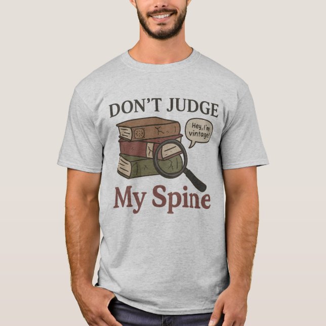 T-Shirt Amusant Livre - Ne juge pas ma colonne ver (Devant)