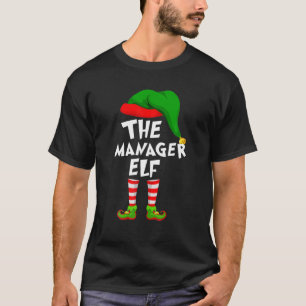 T-shirt Amusant Matching Famille Noël Le Manager Elf