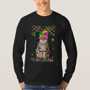 T-shirt Amusant Meowdi Gras Américain Shorthair Chat Mardi