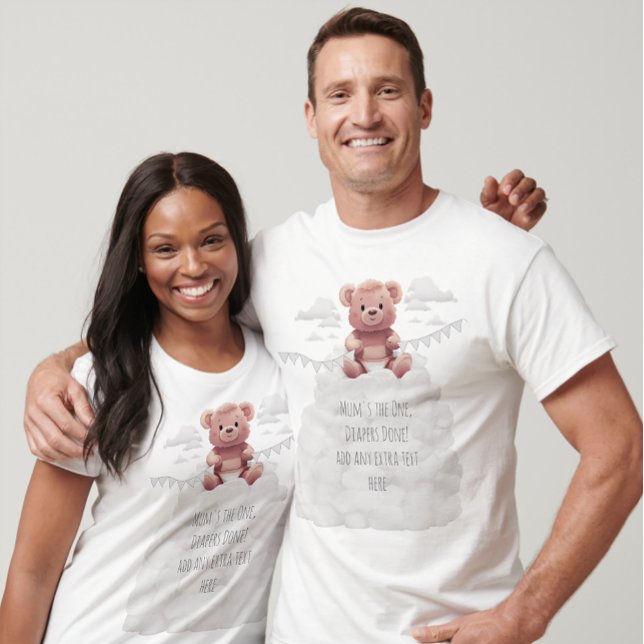 T-shirt Amusant mignon peluche pile de couches 1er anniver (Créateur téléchargé)