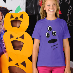 T-shirt Amusant Mignonne Monstre Alien Visage Easy Hallowe