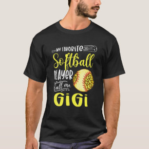 T-shirt Amusant Mon Joueur Softball préféré Appelez-Moi Gi