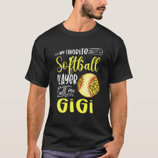 T-shirt Amusant Mon Joueur Softball préféré Appelez-Moi Gi