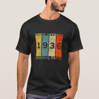 T-shirt Amusant Né En Octobre 1936 Pièces Originales Plais