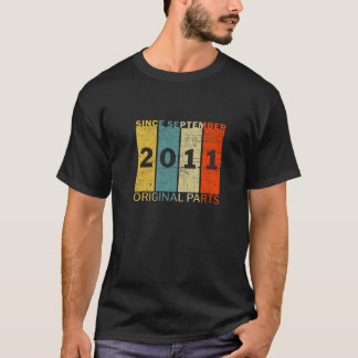 T-shirt Amusant Né En Septembre 2011 Pièces Originales Pla