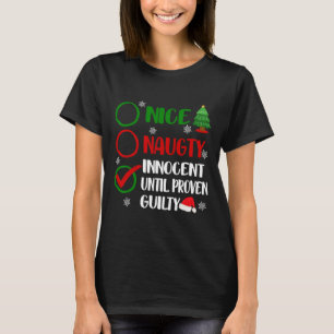 T-shirt Amusant Nice Naughty Innocent Noël Noël Noël Noël 