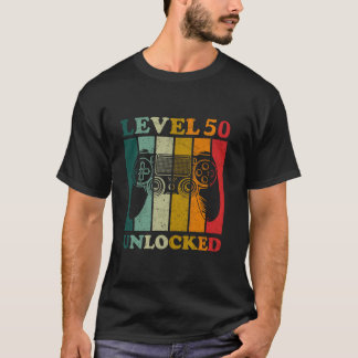 T-shirt Amusant niveau 50 Cadeaux déverrouillés Hommes Ann