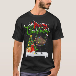 T-shirt Amusant Oiseau Emu Xmas Éclairage Emu Noël
