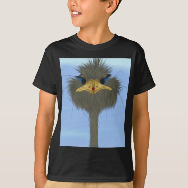 T-shirt Amusant Ostrich George Et Mignonne Ladybug (Devant)