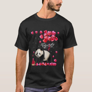 T-shirt Amusant Ours Panda Valentine's Day Animaux Hea