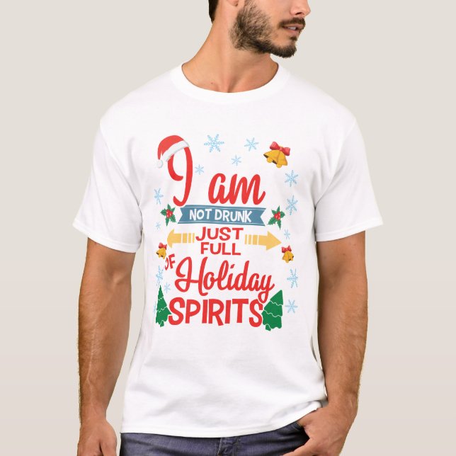 T-shirt Amusant pas bu plein esprit de vacances Noël (Devant)