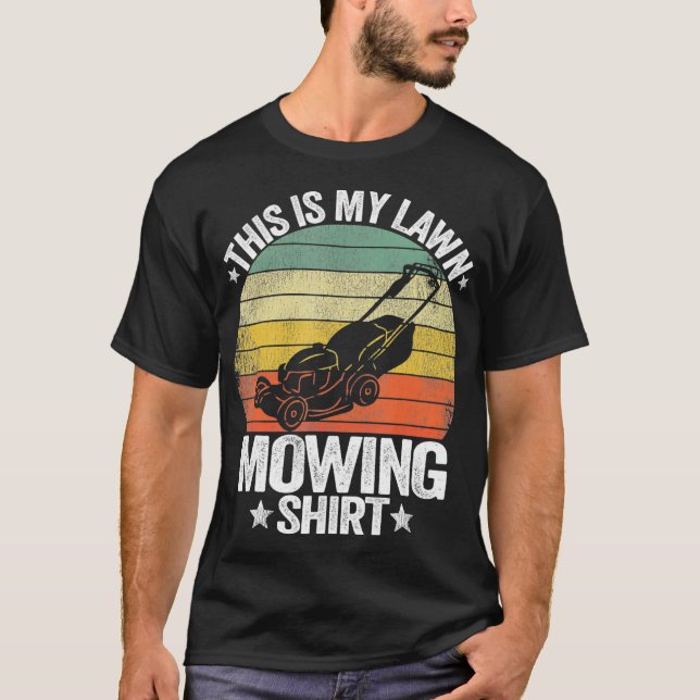 T-shirt Amusant Paysage Herbe D'Entretien De Pelouse Voici (Devant)