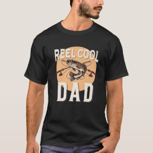 T-shirt Amusant Pêche Reel Cool Papa Poisson Extérieur
