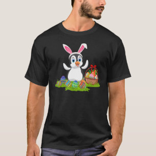 T-shirt Amusant Penguin Oiseau de Pâques OEufs de chasse B