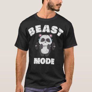 T-shirt Amusant Poids Gym Panda Exercice sur la bête