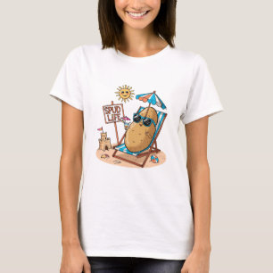 T-shirt Amusant Potato Beach Design - Humour de vie pud I